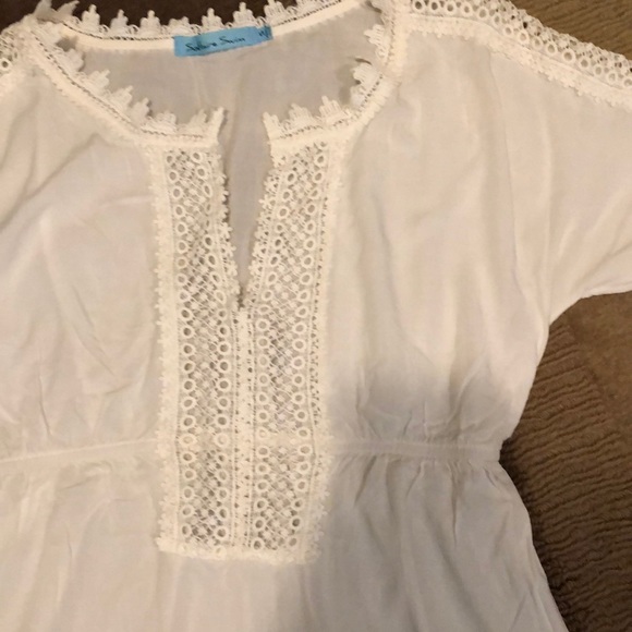 EUC Solitaire Swimsuit White Coverup size M - Picture 3 of 7